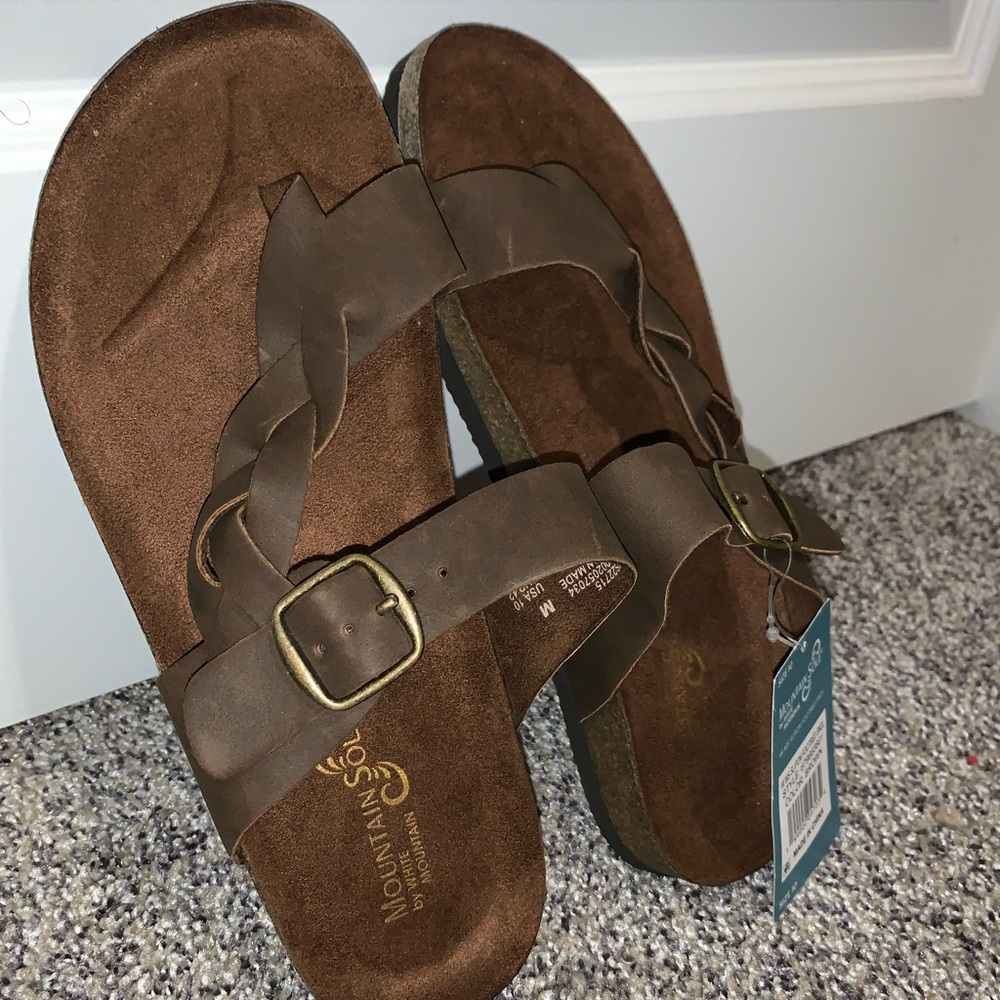 White Mountain Women’s Brown Braided Buckle Sandals
